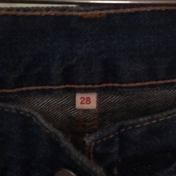 Levi Blue Cropped Mid Rise Jeans 28 - Picture 3 of 4